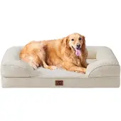 OEM Orthopädisches Hundebett XL, 112x81x15cm, Waschbar, Wasserdicht, Antirutsch, Beige