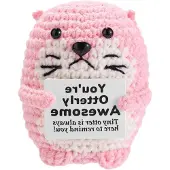OEM Positiver Meeresotter Knuffel mit Karte, Handgemacht, Emotionale Unterstützung, Deko Spielzeug