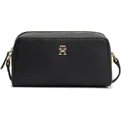 Tommy Hilfiger TH Monogram Textured Crossbody Camera Bag, Reißverschluss, Erwachsener, OS, Schwarz, Polyurethan (PU), 1 Stück(e)