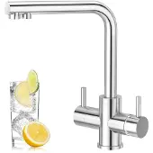 OEM 4-Wege-Küchenarmatur, 360° drehbar, 2-Griffe, Chrom