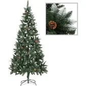Syfax Künstlicher Weihnachtsbaum mit Beleuchtung Kugeln Zapfen 210 cm
