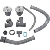 OEM Doppeltes Edelstahl-Spülbecken-Abfluss-Set, Schnellabfluss für Küche zu Hause
