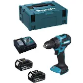 Makita Bohrschrauber DDF490RFJ (2 x 3,0 Ah + DC18RC + MAKPAC 2)