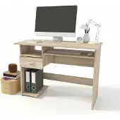 Feldmann-Wohnen Schreibtisch Computertisch 100x50x74cm Eiche Sonoma mit Schublade