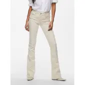 ONLY Bootcut-Jeans "ONLBLUSH MID FLARED DNM NOOS", Damen, Gr. S (36), Länge 34, beige (ecru), Denim/Jeans, Obermaterial: 92% Baumwolle, 6% Elastomultiester, 2% Elasthan, unifarben, Jeans Bootcut-Jeans
