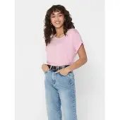 ONLY T-Shirt "ONLMOSTER – T-Shirt mit melierter Optik und elastischem Material" meliert, casual, lässig geschnitten, Viskosemischung, Rundhals