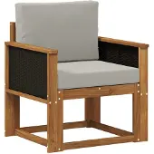 Syfax Outdoor Mittelsofa Natur und Hellgrau 63 x 71 x 73 cm