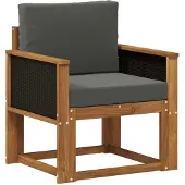 vidaXL Outdoor Mittelsofa Massivholz Akazie Natur