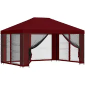 Syfax Garten Pavillon mit Seitenwänden 4 x 3 m Bordeauxrot