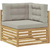 Syfax Outdoor Ecksofa Massivholz Akazie Weiß