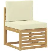 Syfax Outdoor Mittelsofa Massivholz Akazie Weiß