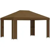 Syfax Pavillon 4 x 3 m Taupe Polyester und Stahl 190 gsm