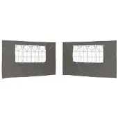 Syfax Partyzelt-Seitenteil 2 Stk. 400 x 195 cm Anthrazit PE und Stahl