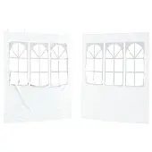 Syfax Partyzelt-Seitenteil 2 Stk. 200 x 195 cm Weiß PE und Stahl