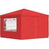 vidaXL Party-Zelt 300 x 300 x 255 cm Rot PE und Stahl