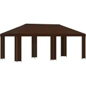 vidaXL Gartenpavillon 6 x 3 m Braun Polyester und Stahl 190 gsm