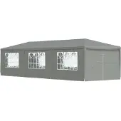 Syfax Party-Zelt 900 x 300 x 255 cm Hellgrau PE und Stahl