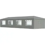 Syfax Party-Zelt 1200 x 300 x 255 cm Hellgrau PE und Stahl