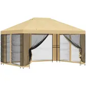 vidaXL Garten Pavillon mit Seitenwänden 4 x 3 m Creme