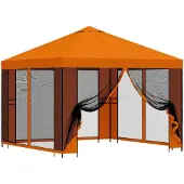 Syfax Garten Pavillon mit Seitenwänden 3 x 3 m Orange