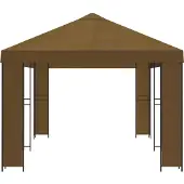 vidaXL Gartenpavillon 6 x 3 m Taupe Polyester und Stahl 190 gsm