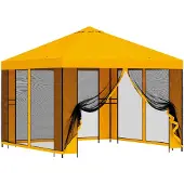 vidaXL Garten Pavillon mit Seitenwänden 3 x 3 m Gelb