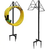 Markenlos Gartenschlauchhalter freistehend - abnehmbarer Metall-Gartenschlauch-Organizer