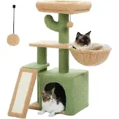 OEM Große Kratzsäule mit Korb und Hängematte, 80cm grün