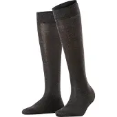 Falke Sensitive London Damen Kniestrümpfe, 39-42, Grau, Uni, Baumwolle