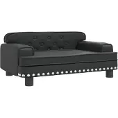 Syfax Hundebett Schwarz 70x45x30 cm Kunstleder