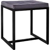 CLP Sitzhocker Barci mit schwarzem Gestell, Farbe:Dunkelgrau, Grundmaterial:Stoff