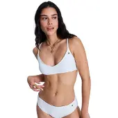 Roxy Bandeau-Bikini-Top "Island Athletic Bra", Damen, Gr. S, weiß (coconut milk), Obermaterial: 87% Nylon, 13% Elasthan., Bikini-Oberteile Bandeau-Bikini-Top