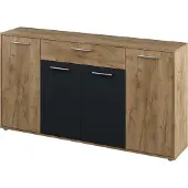 Kondela Lunia viertürige Kommode mit Schublade – Artisan-Eiche / Graphit