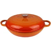 Hage Emaillierter flacher Gusseisentopf 30 cm 3 l ORANGE
