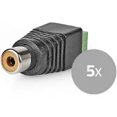 Nedis CCTVCF40BK5 Sicherheitsstecker für CCTV 5, 2 Kabel auf Cinch-Buchse