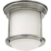 Quintiesse Außendeckenleuchte Hadrian Mini, nickel antik/opalweiß