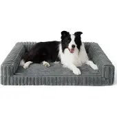 OEM Orthopädisches Hundebett für große Hunde, 89x64x18cm, wasserdicht, Grau