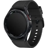 Samsung Galaxy Watch6 Classic 43 mm Edelstahlgehäuse schwarz auf Lederarmband S/M Graphit - WLAN + 4G