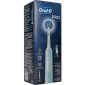 Braun Pro 1 Cross Action, Erwachsener, Rotierende Zahnbürste, Tägliche Pflege, Sensibel, Whitening, Blau, Weiß, 2 min, Blau