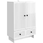 Syfax Sideboard Hochglanz Weiß 66 x 34,5 x 95 cm Holzwerkstoff