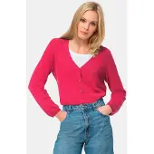 Goldner Strickjacke "Weiche Kaschmirstrickjacke mit V-Ausschnitt", Damen, Gr. 48, pink, Obermaterial: 100% Kaschmir WS., V-Ausschnitt, Rippe, Strickjacken Strickjacke, Ohne