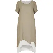 Apricot Minikleid "Schimmerndes Lagenkleid", Damen, Gr. XS (34), N-Gr, braun, gewebt, Obermaterial: 65% Viskose CV. 35% Polyester PES., uni, mit Knöpfen, Kleider Minikleid, mit Umgeschlagärmeln