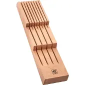 Zwilling Schubladeneinsatz, bis zu 8 Messer, Braun Buche