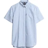 Superdry für Herren. M4010944A Blaues kurzärmeliges Oxford-Hemd (XXL), Lässig, Baumwolle, Kurzarm