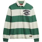 Superdry für Herren. M2014011A Vintage Athletic Polo grün, weiß (M), Lässig, Baumwolle, Langarm