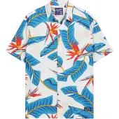 Superdry für Herren. M4010353A Hawaii-Hemd weiß (S), Lässig, Modal, Kurzarm