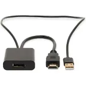 Nedis CCGB34300BK02 HDMI-Adapter DisplayPort auf USB-A Stecker vergoldet Schwarz
