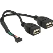 DeLOCK 84933, 0,2 m, 2 x USB A, USB 2.0, 0,48 Gbit/s, Schwarz