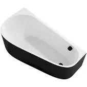 Hak PROJEKTA DL MONOLITH Freistehende Badewanne 156x77x60cm, weiß/schwarz