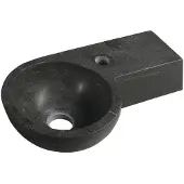 Sapho BLOK Stein-Waschtisch 40x23cm, Anthrazit schwarz